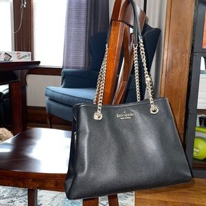 Kate spade black jordyn medium chain handle tote